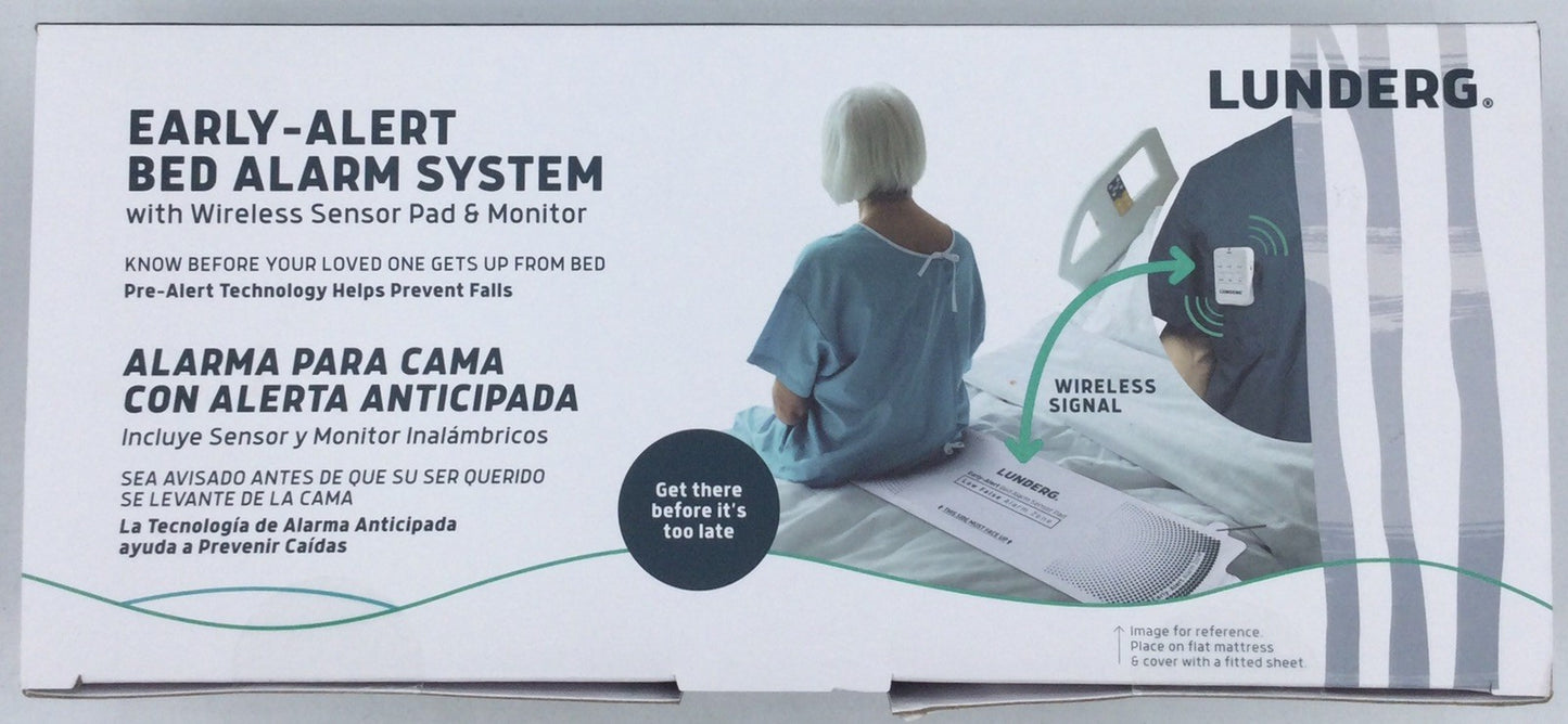 Lunderg Early-Alert Bed Alarm System with Wireless Bed Sensor Pad and Monitor