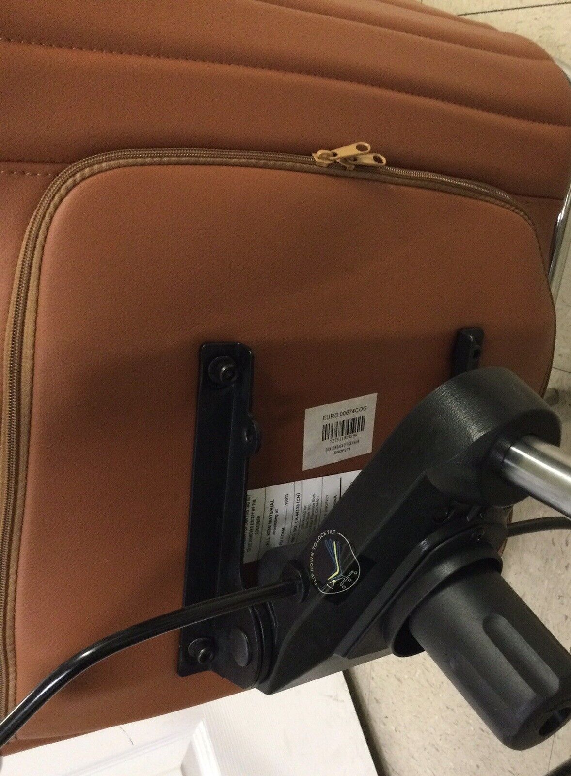 Euro Style Dirk Low Back Office Chair Cognac With Arms