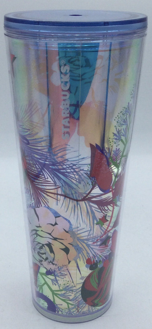Starbucks Shiny Floral 24 Oz Tumbler (Straw Missing)