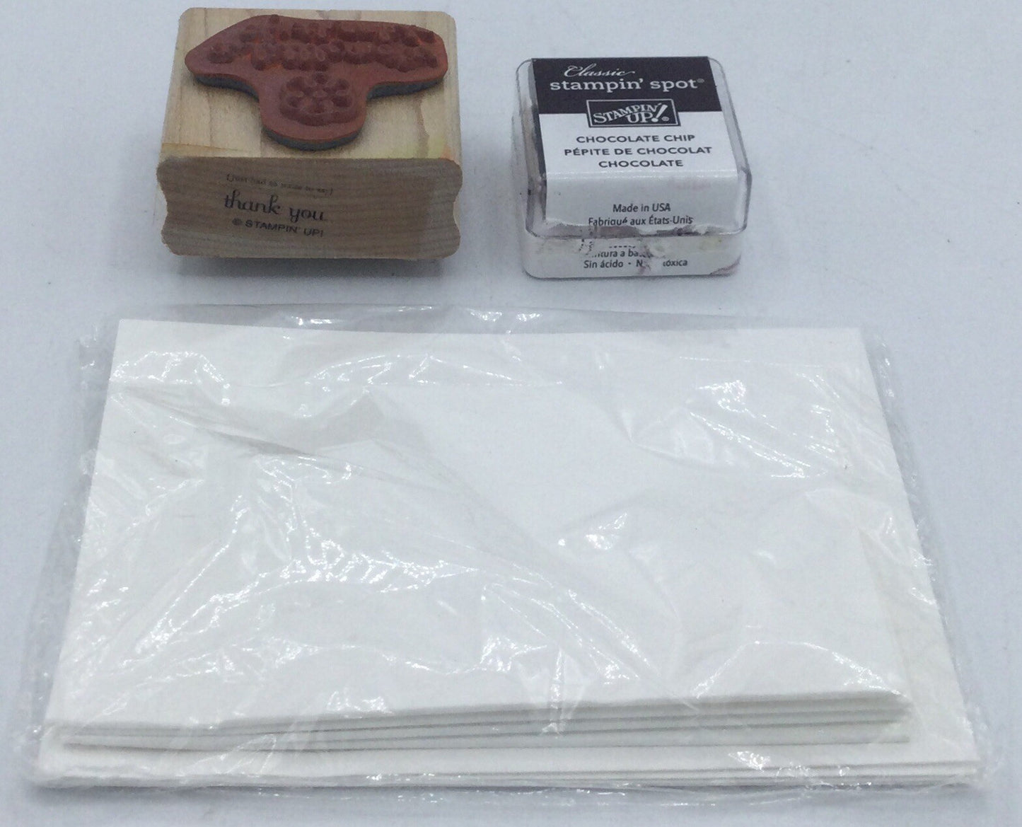 Lot of 102 Rubber Stamps w/ Stampin’ Up! Inkpad, 4 Blank Cards & Envelopes