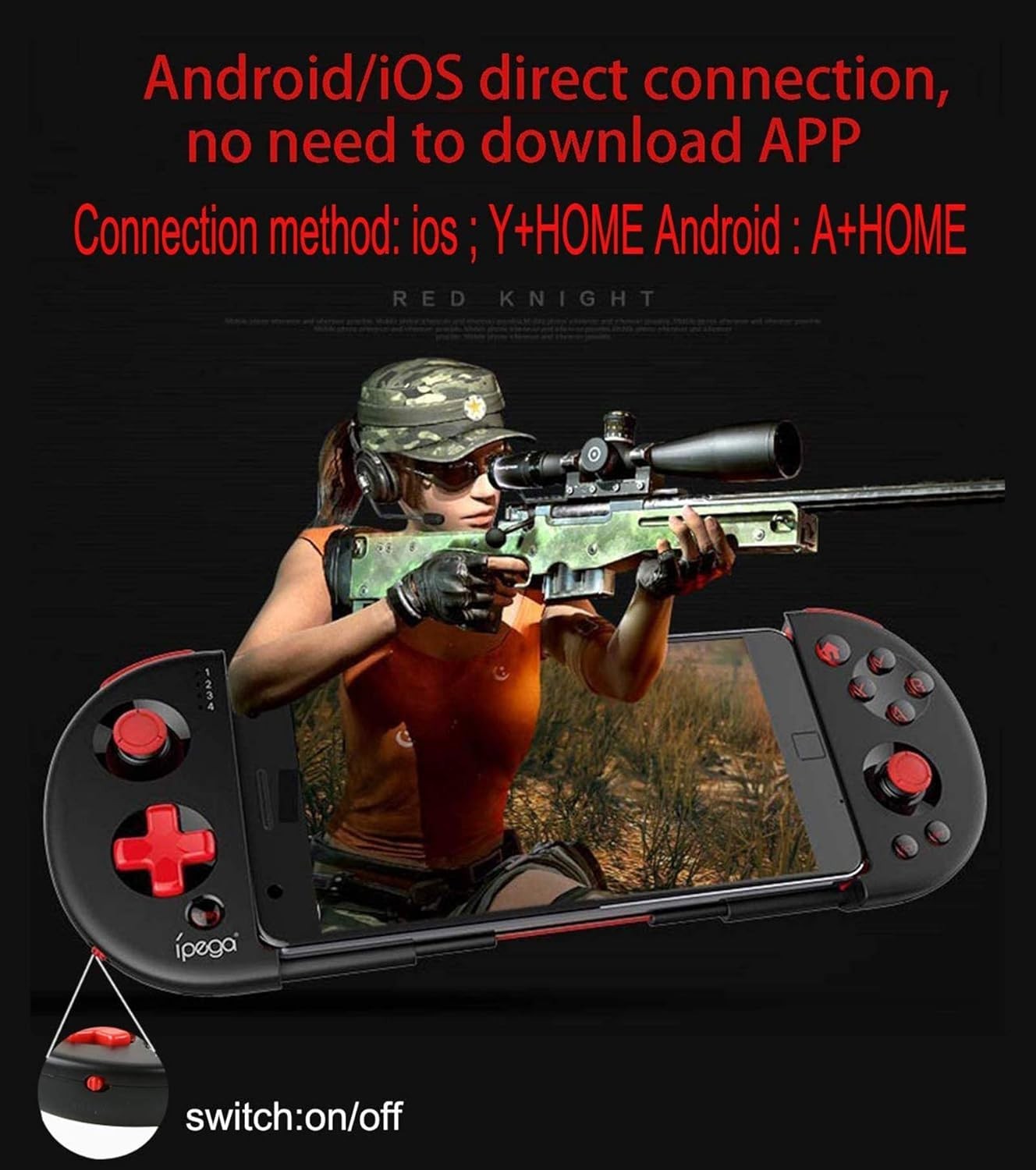 ipega PG-9087S Red Knight Rechargeable Wireless Game Controller