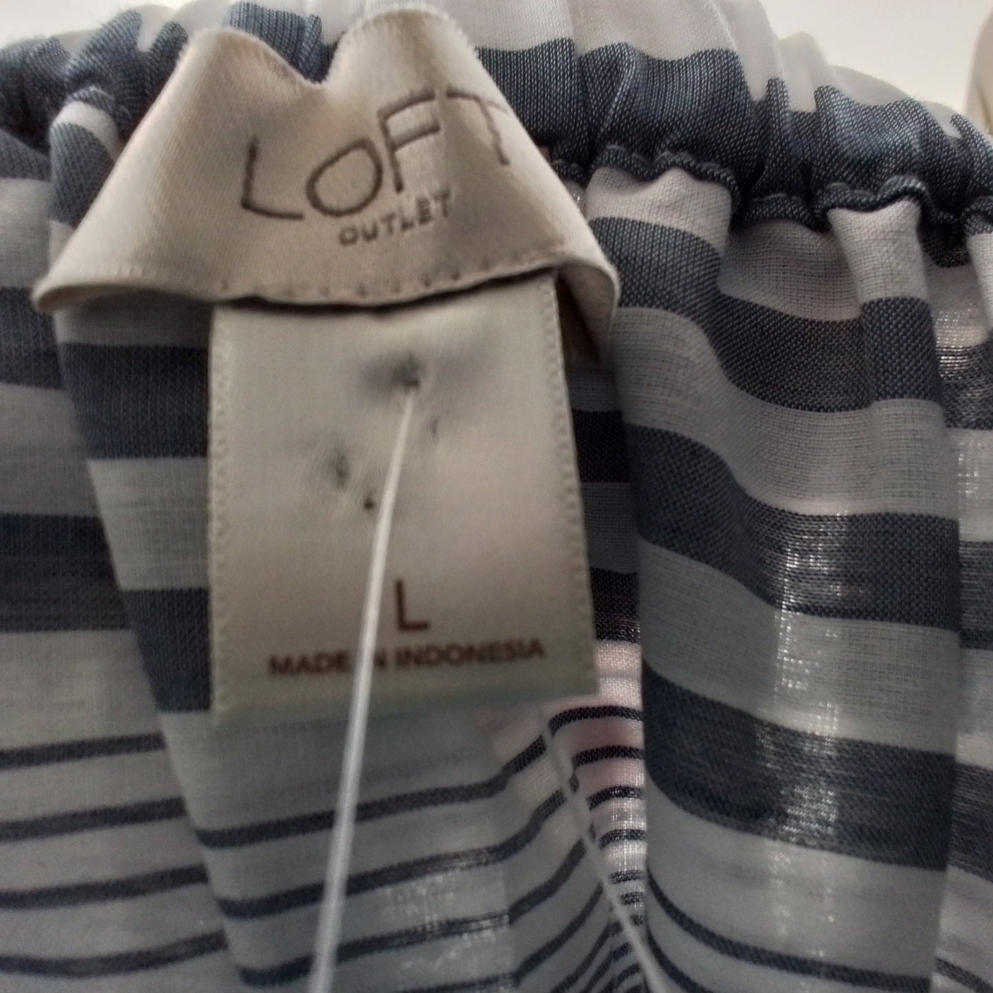 Loft Women's Blue and White Striped Blouse