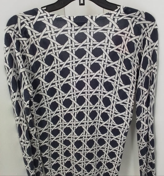 Banana Republic Women's Cotton Sweater - White/Black