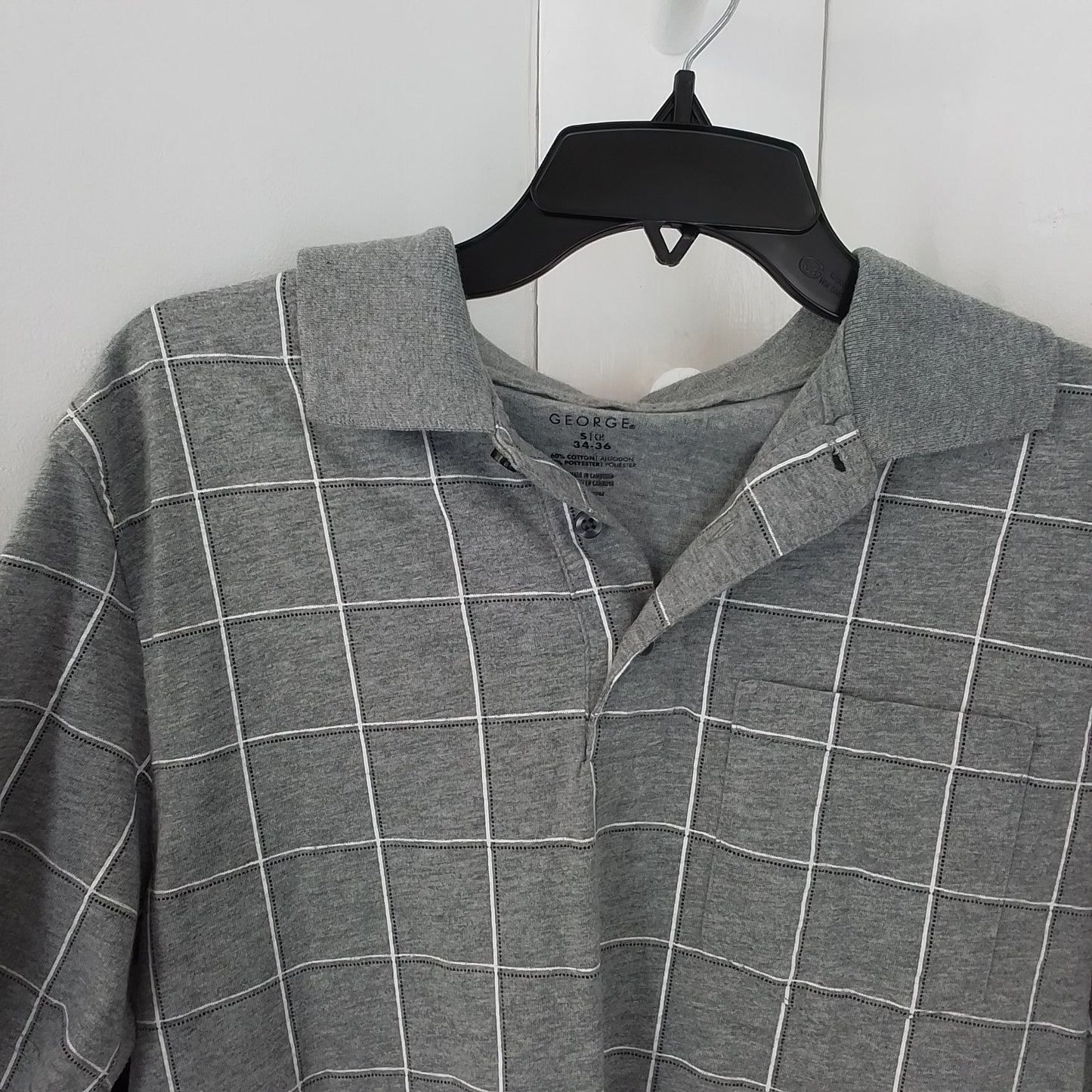 George Men's Polo - Grey, White, Black (Sizes 34, 36) Cotton/Polyester