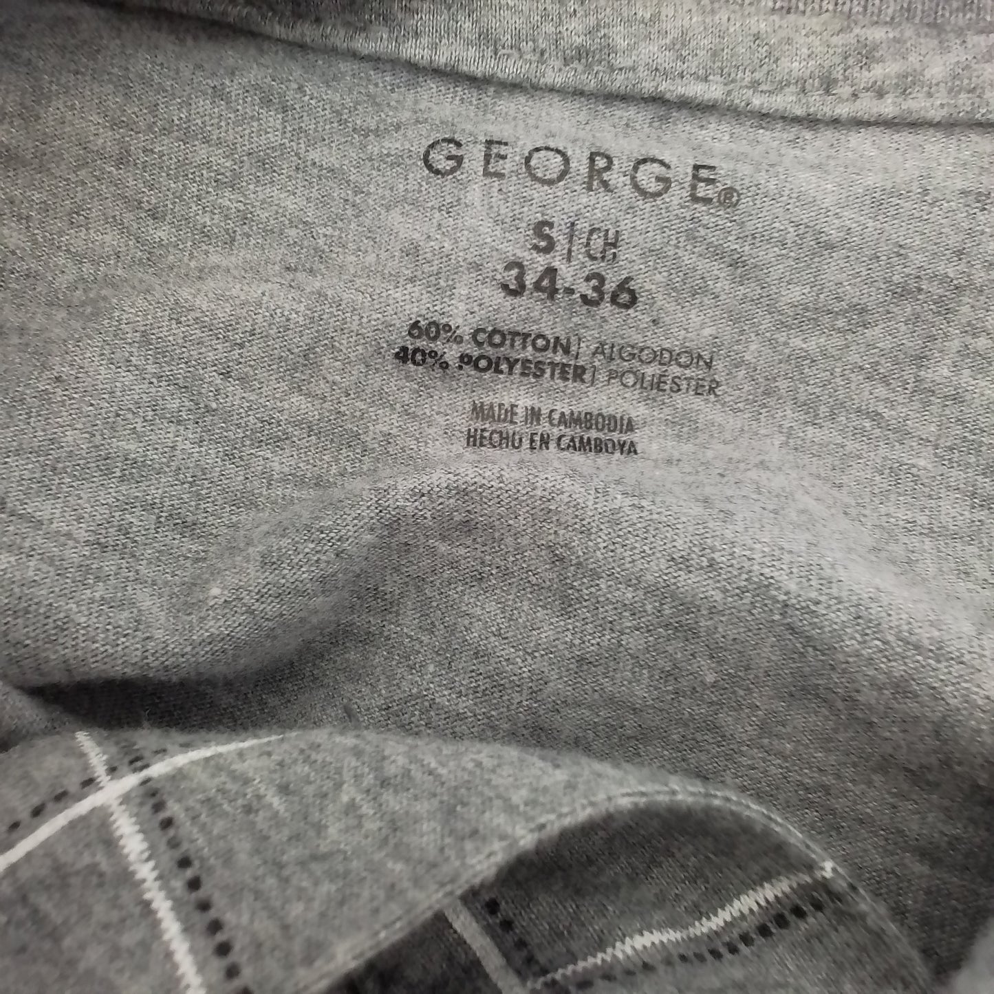 George Men's Polo - Grey, White, Black (Sizes 34, 36) Cotton/Polyester