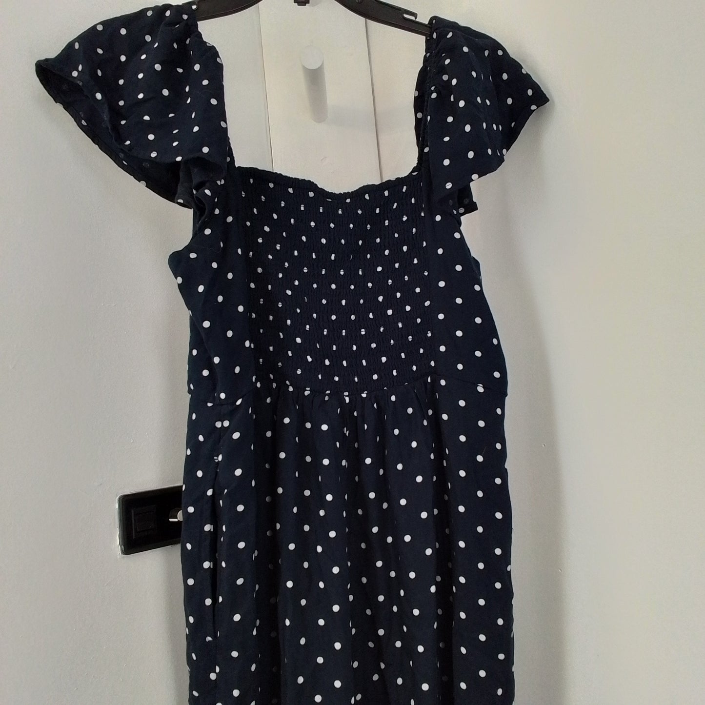 Old Navy Women's Blue & White Polka Dot Jumper - Size M, Rayon