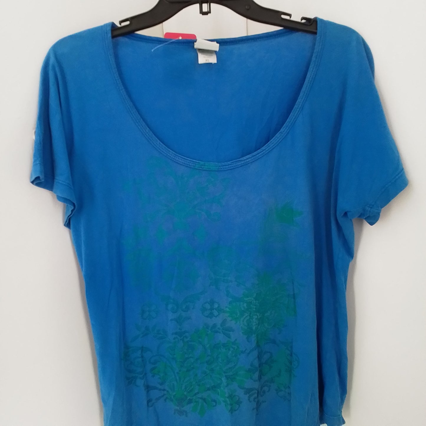 Women's Blue Cotton T-Shirt - XL