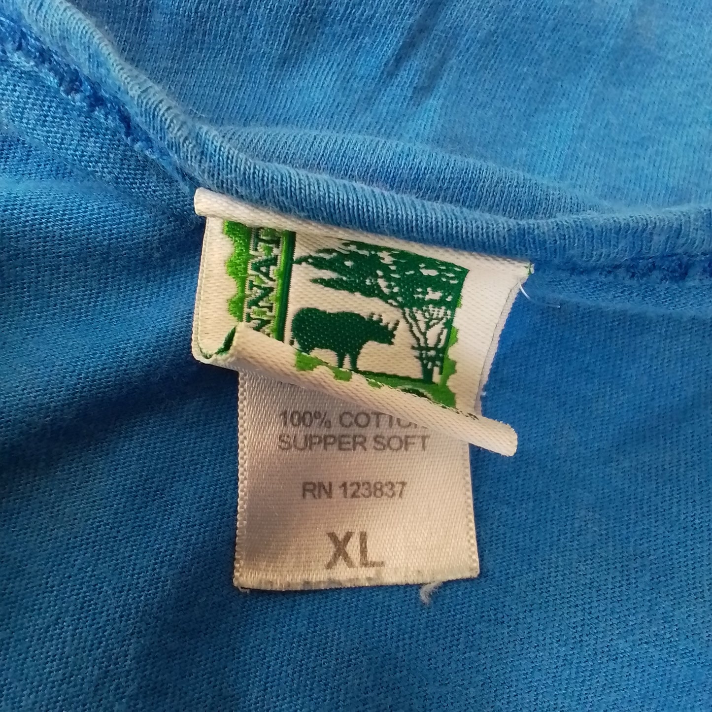 Women's Blue Cotton T-Shirt - XL