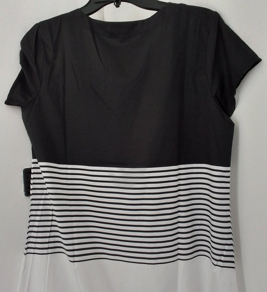 Unknown Women's Dress - L, Polyester, White/Black