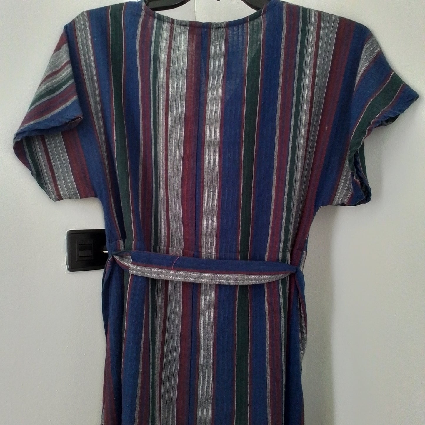 Women's Dress - Size S - Cotton/Polyester - Grey/Blue/Red