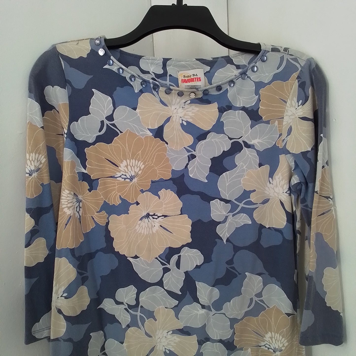 Ruby Rd Women's Floral Cotton Blouse - Size S