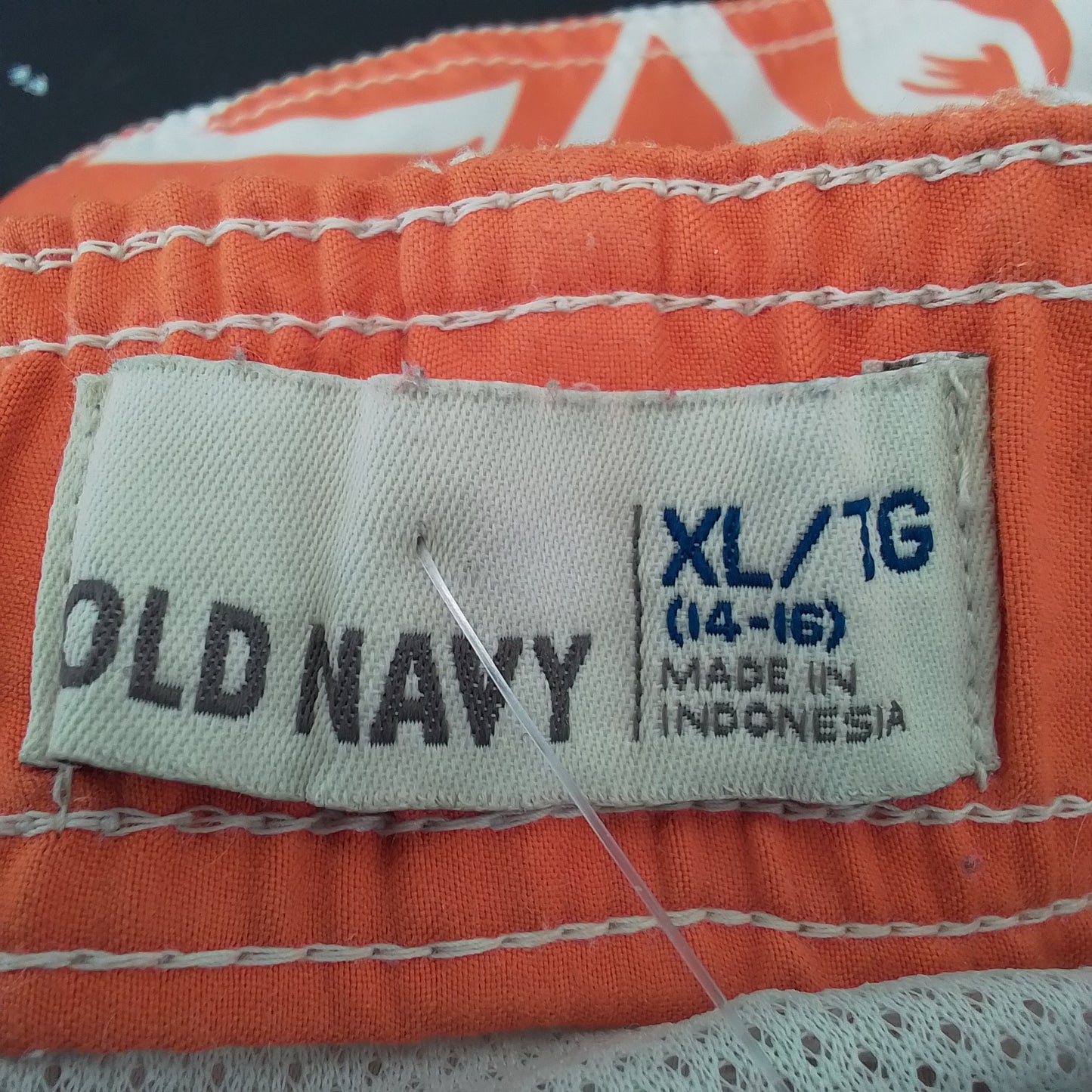 Old Navy Kids Swim Suit XL Orange/White Acrylic