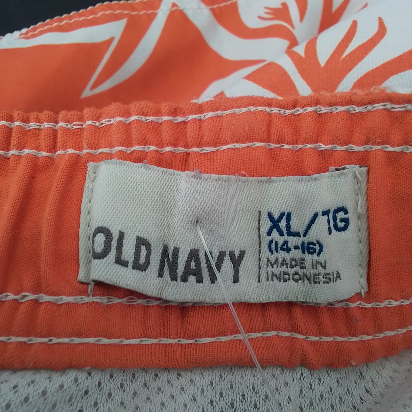 Old Navy Kids Swim Suit XL Orange/White Acrylic