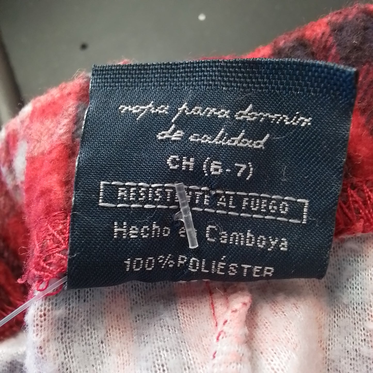 Faded Glory Kids Pajama - Red/Black Flannel, Size S, Polyester