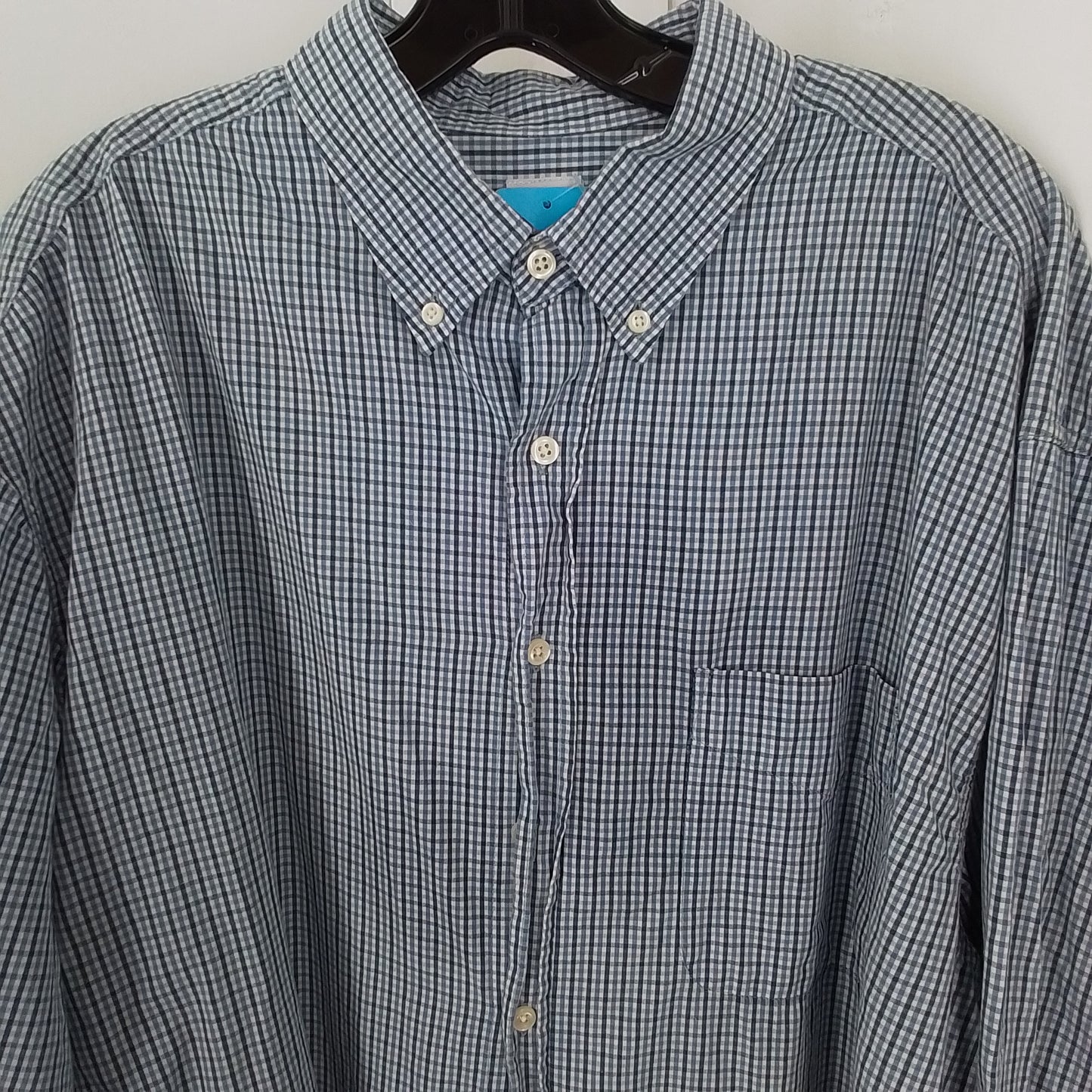 Old Navy Men's Blue/White Button Up Shirt - XL, Cotton