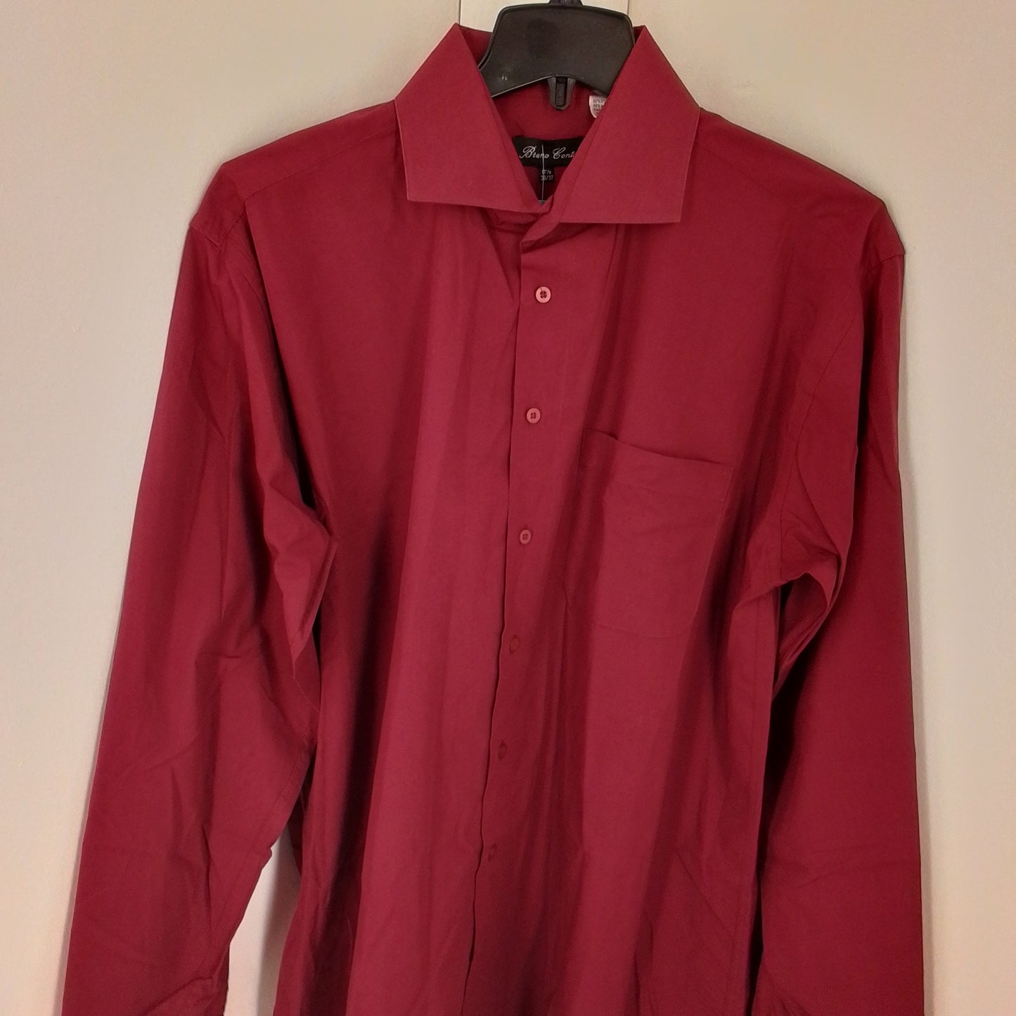Men's Red Button Up Shirt - Size 17 1/2, Cotton/Polyester