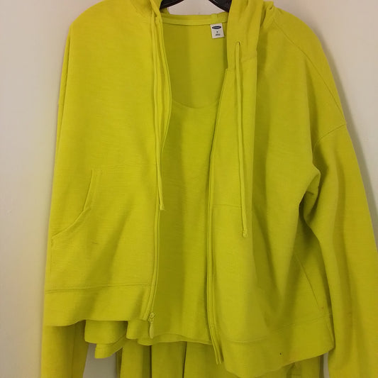 Old Navy Women's Yellow 3-piece set Jogger Suit - Size M, Cotton