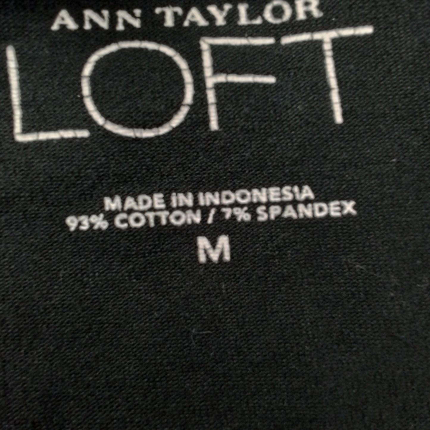 Loft Women's Black Shirt - Size M, Cotton Spandex