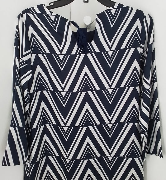 Crown & Ivy Women's Dress - White/Navy, Polyester