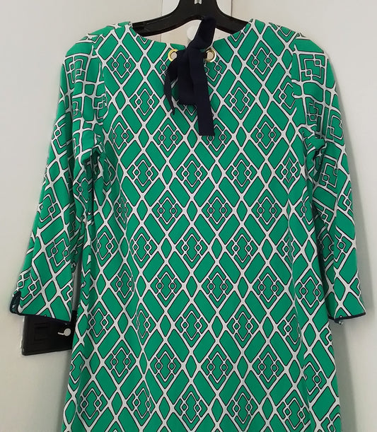 Crown & Ivy Women's Green/White Cotton Dress - XS