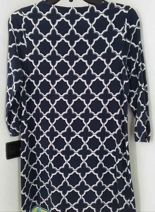 Crown & Ivy Womens Dress Blue/White XS Cotton