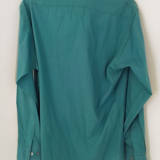 Botany 500 Men's Teal Cotton Button Up Shirt Size 15 32-33