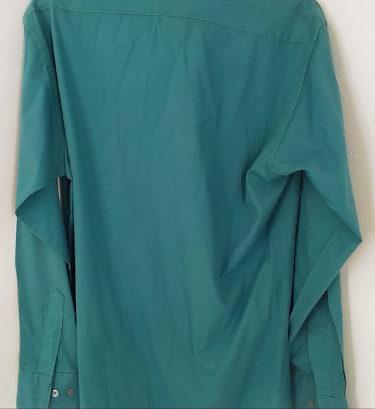 Botany 500 Men's Teal Cotton Button Up Shirt Size 15 32-33