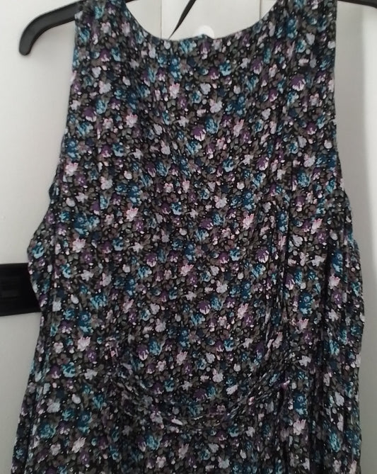 Women's Rayon Dress - Size 24 - Blue/Black pink/purple