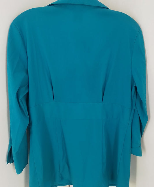 Women's aqua Polyester Blouse - Size M