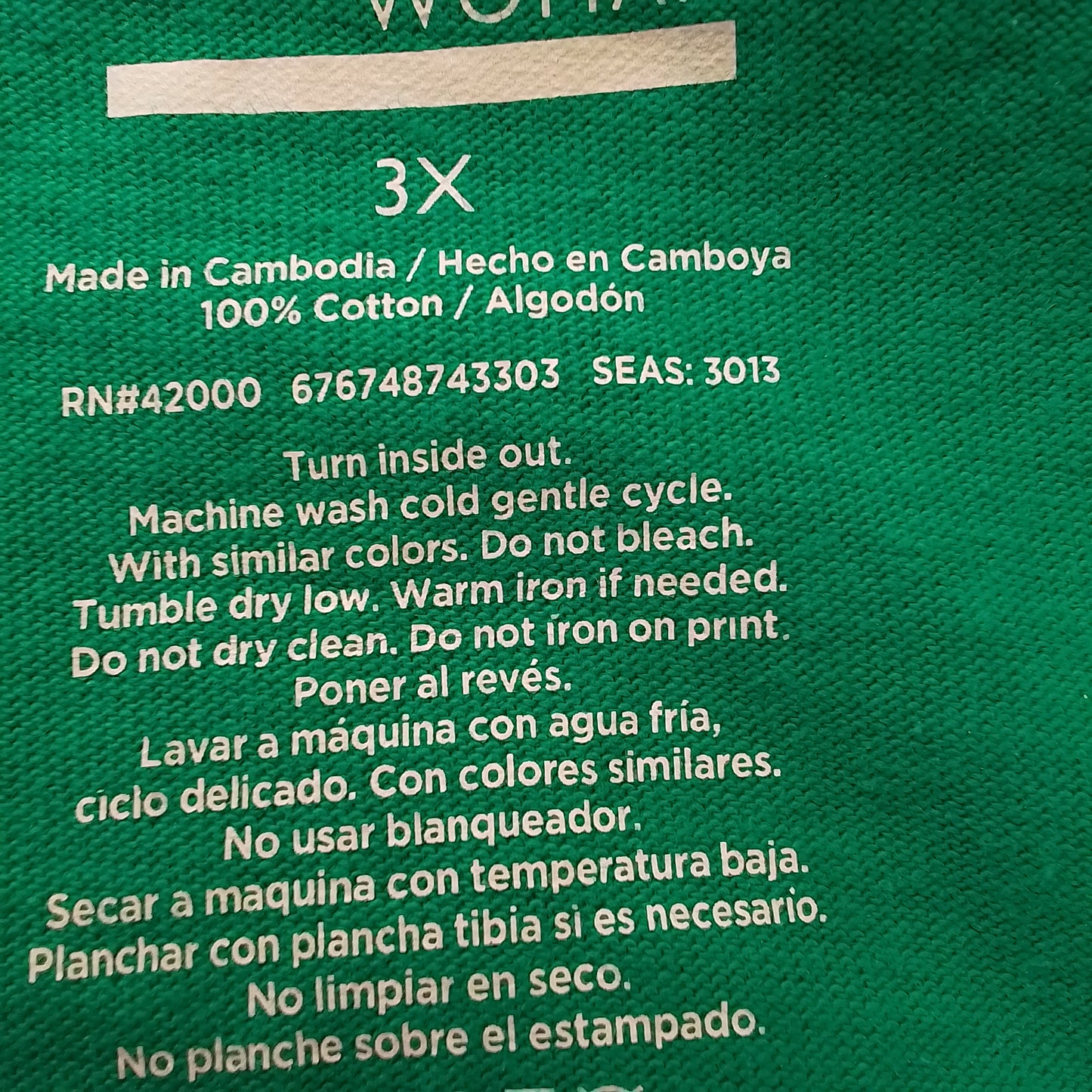 Basic Editions Women's Green Cotton Shirt 3X