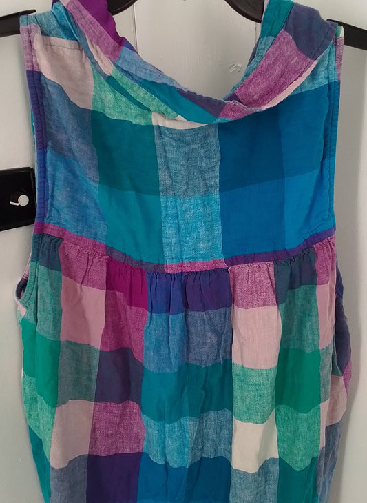 TIME AND TRU Women's Shirt XXL - Purple, Teal, Pink, Green