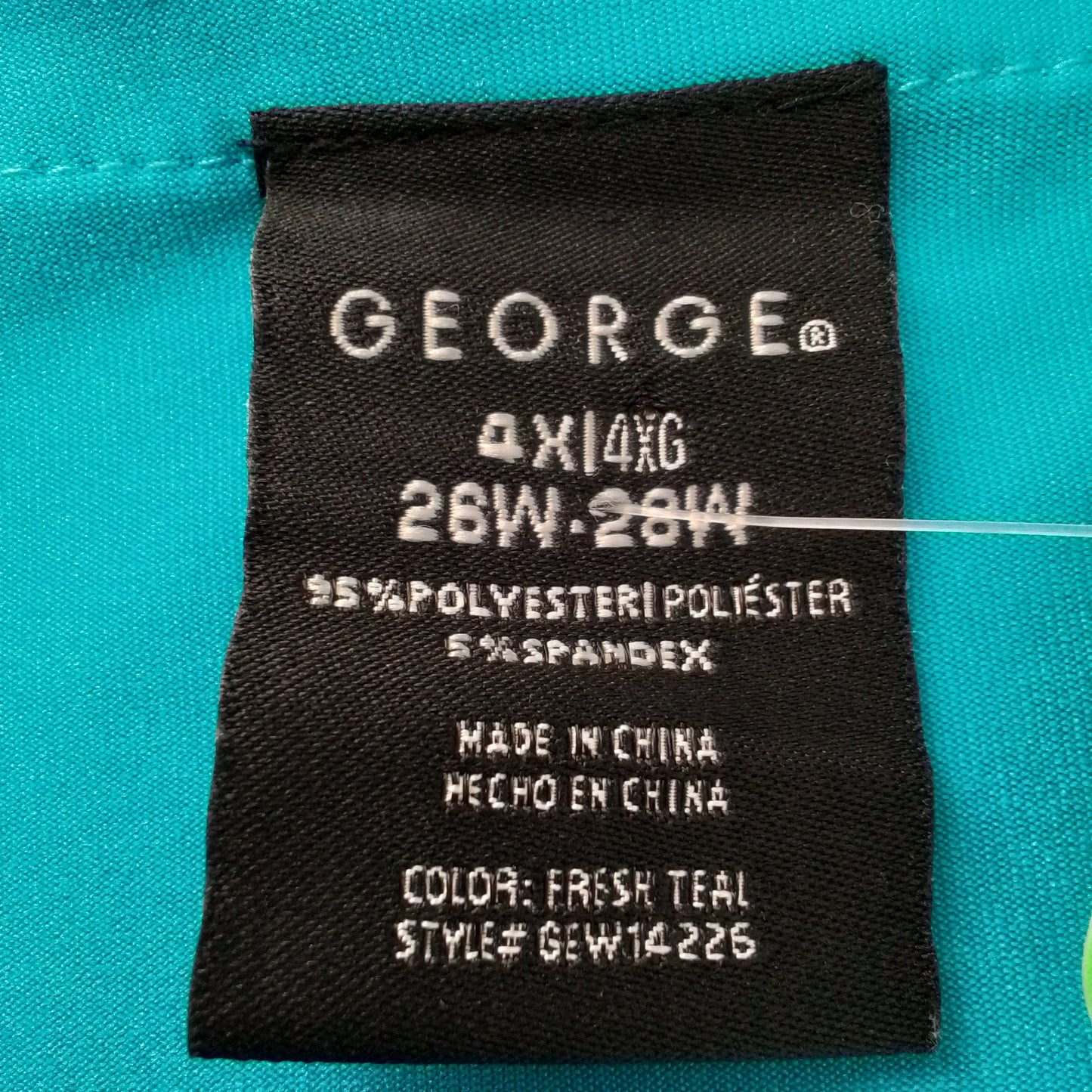 George Women's Teal Blouse 4XL Polyester