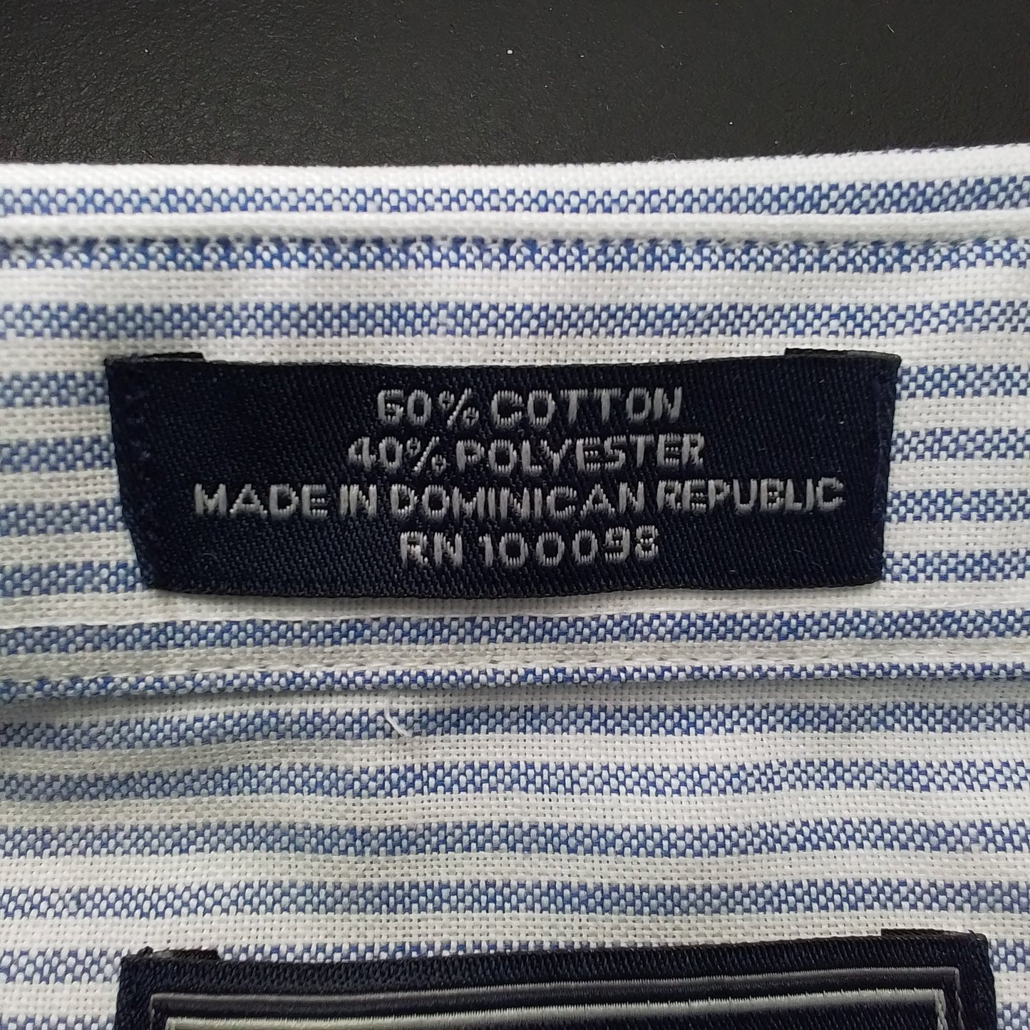 Men's Blue & White Striped Button Up Shirt - Size L