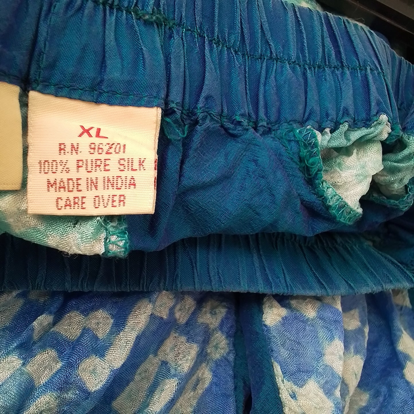 Women's Silk skirt XL - Aqua/Blue/Teal