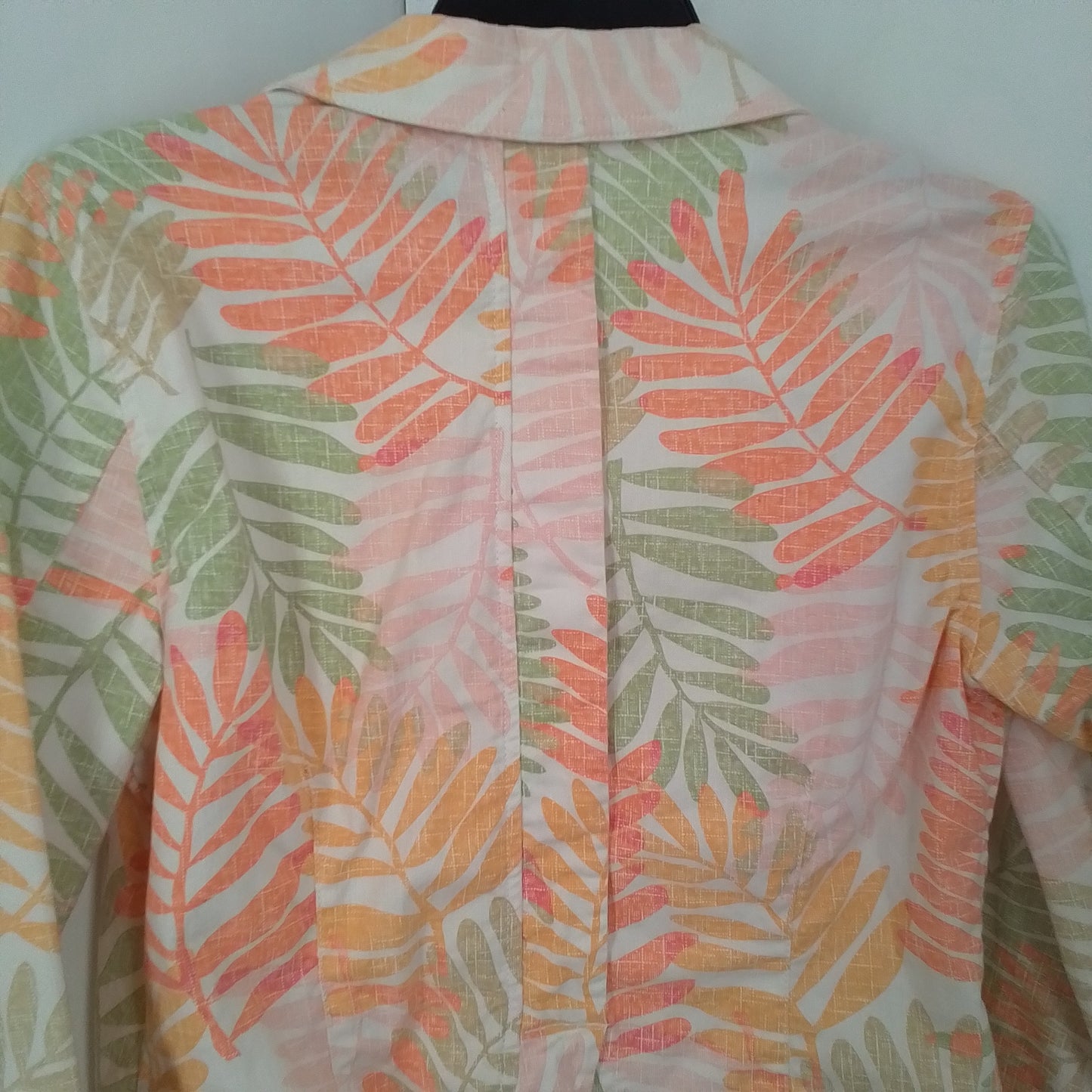 Ruby Rd Women's Cotton Jacket - Size 8 - White, Orange, Green, Salmon, Brown