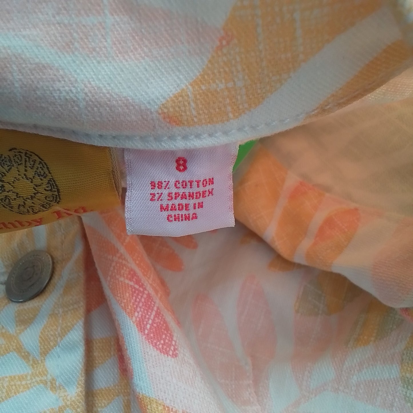 Ruby Rd Women's Cotton Jacket - Size 8 - White, Orange, Green, Salmon, Brown