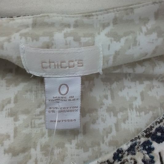 Chico's Women's Cotton Shirt - Brown, Aqua, Black