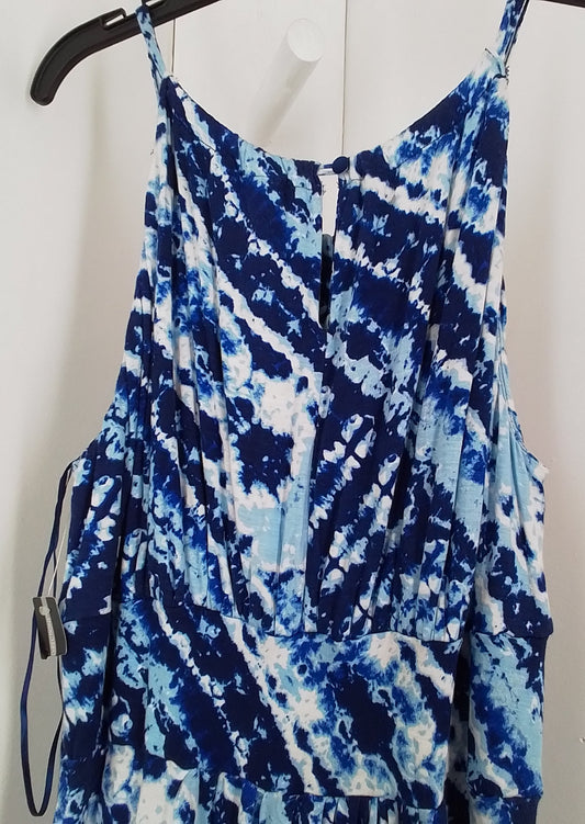 New Directions Women's Dress M Blue/Aqua/White Rayon