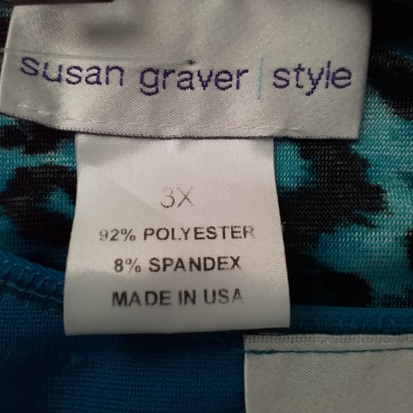 Women's 2-piece Polyester Blouse and Tank - Blue, Aqua, Black (3x)