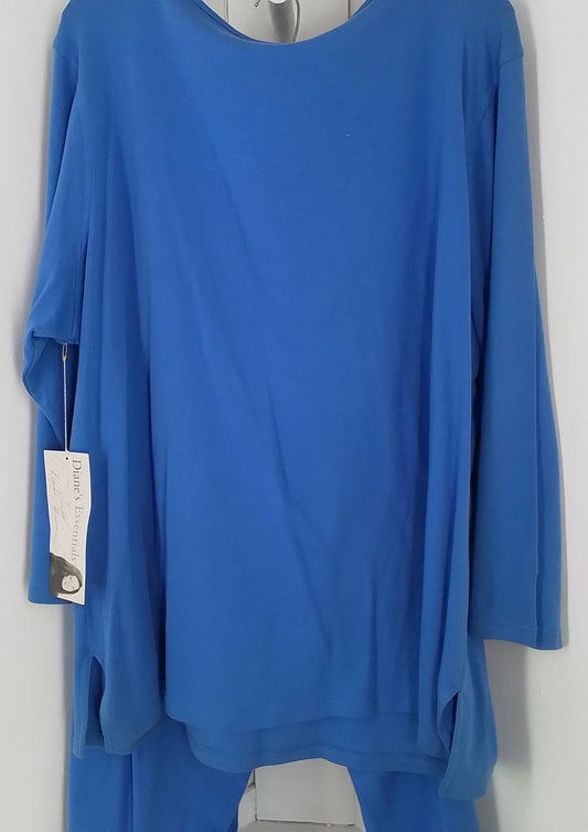 Women's Blue Cotton 2-piece shirt and pants (3x)