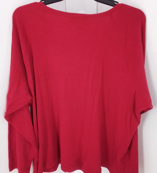 Women's Red Cotton Shirt - 3X