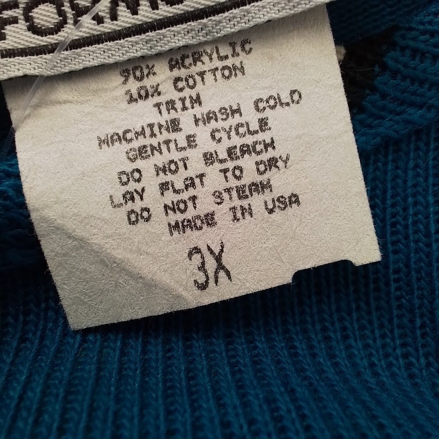 Women's Blue Shirt, 3X, Cotton/Acrylic