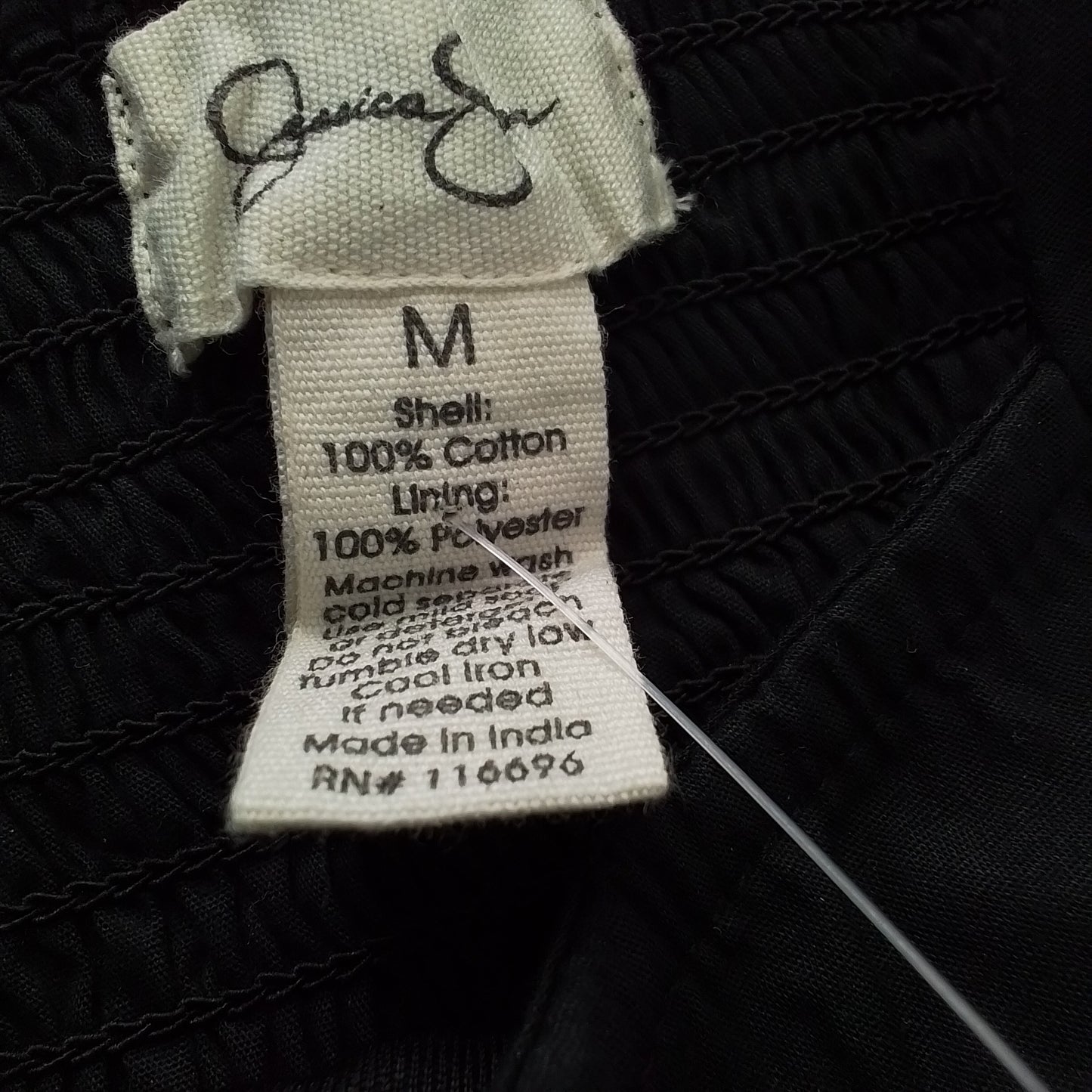 Women's Black Dress - Size M, Cotton/Polyester