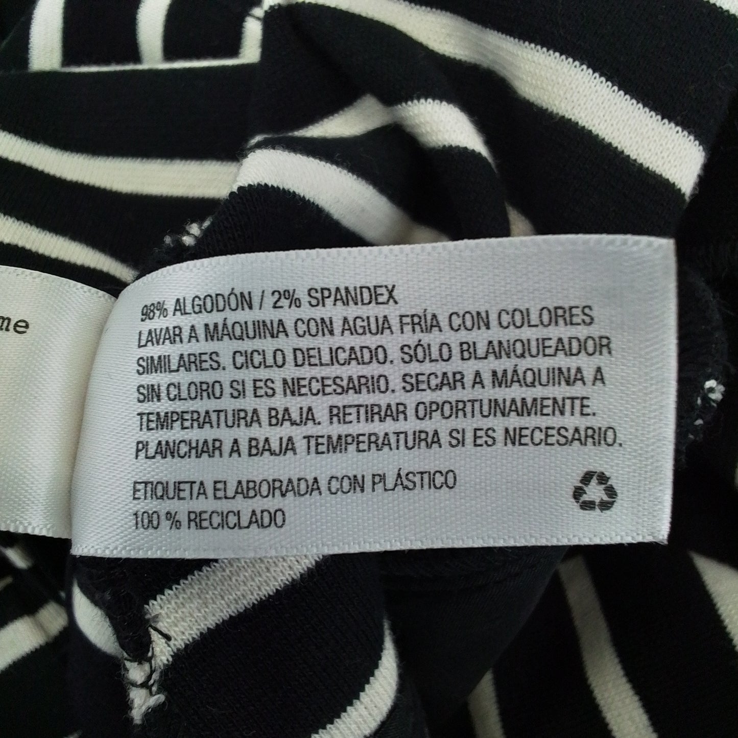 Women's Cotton Jacket - Black/White Stripes, Size L