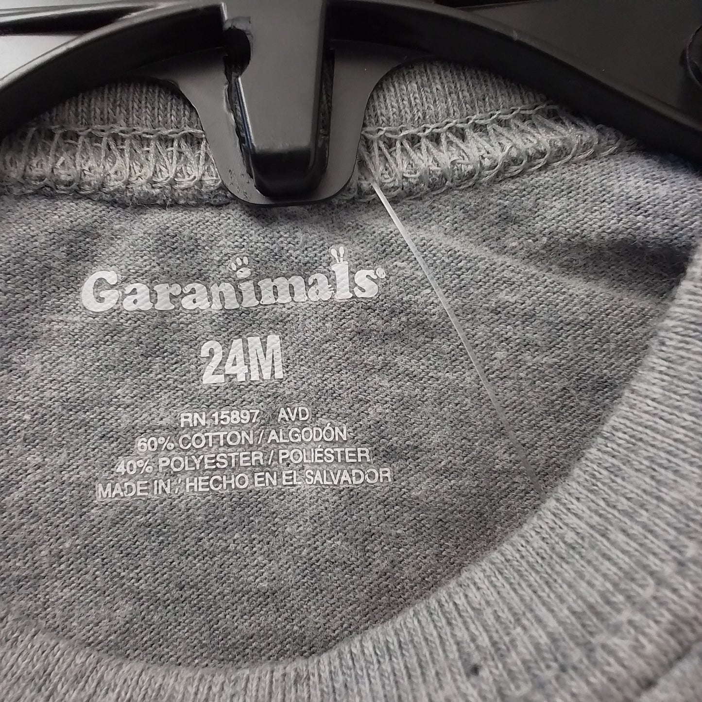 Garanimals Kids T-Shirt, Grey, 24 Months, Cotton/Polyester