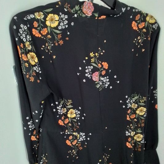 Loft Women's Dress Size 8 Black Orange White Polyester