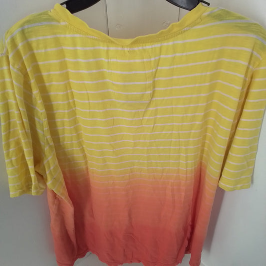 Izod Womens Cotton T-Shirt XL - Yellow, Orange, White, Pink