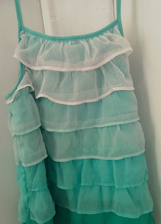 Gap girls shirt - White/Teal, Size 10, Cotton/Polyester