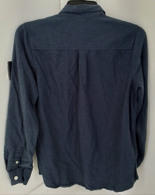Arizona Jeans Kids Blue Button Up Shirt - Size L, Cotton