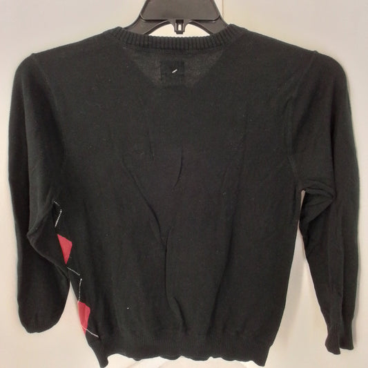 Old Navy kids Cotton Sweater L White/Red/Black argyle Patterned